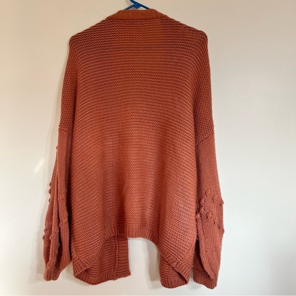 Women’s Simplee Open Knit Cardigan Dark‎ Orange Like Color - Picture 5 of 5